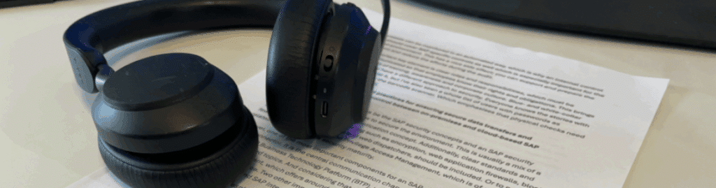 Headset on top of script